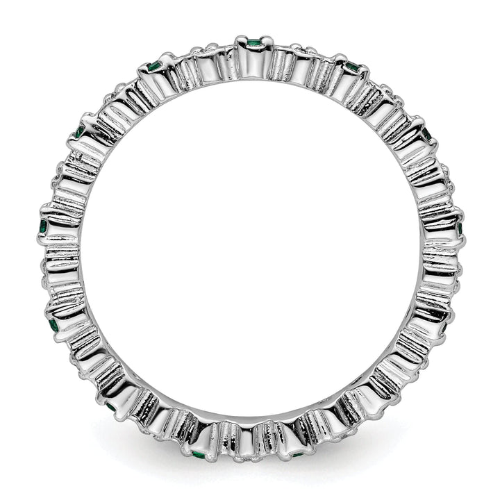 Sterling Silver Stackable Expressions Emerald Ring