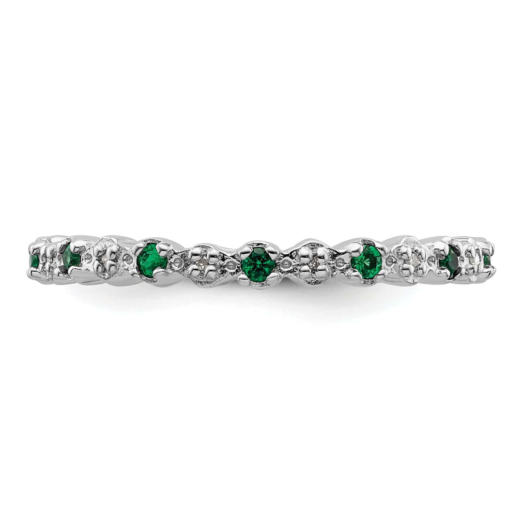 Sterling Silver Stackable Expressions Emerald Ring