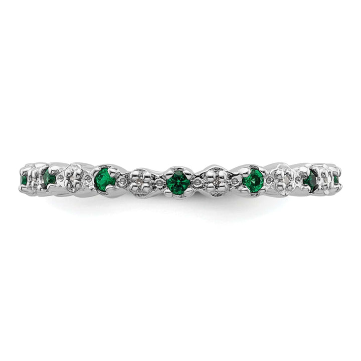 Sterling Silver Stackable Expressions Emerald Ring