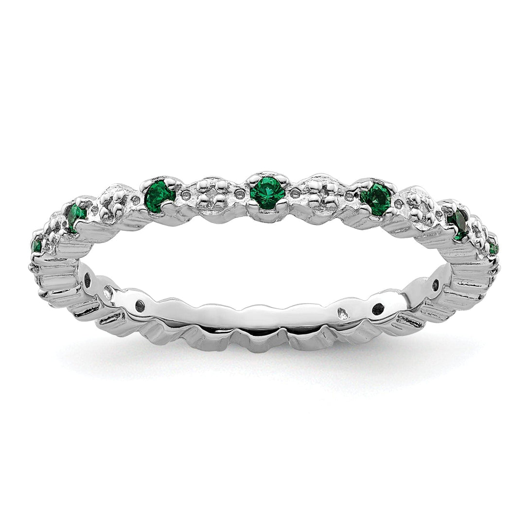 Sterling Silver Stackable Expressions Emerald Ring