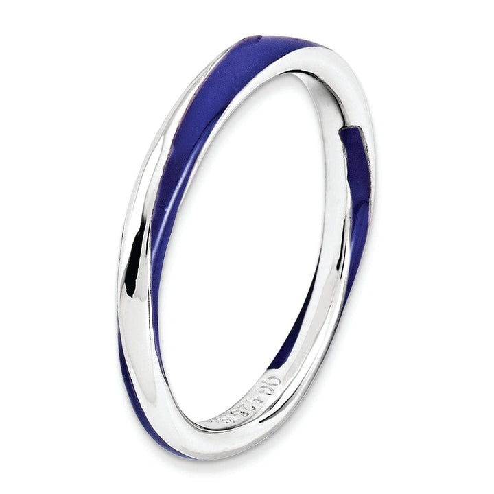 Sterling Silver Purple Enameled Stackable Ring