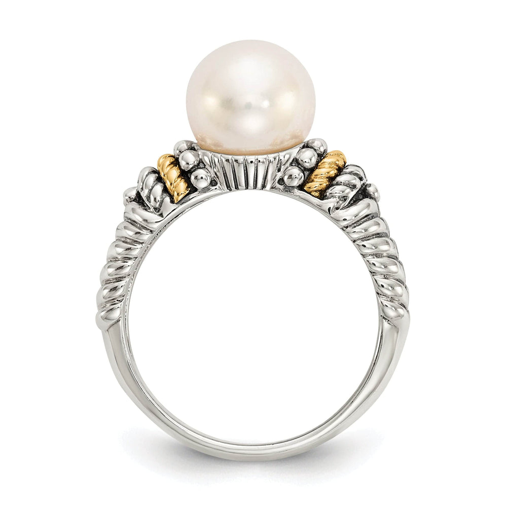 Sterling Silver Gold Pearl Ring
