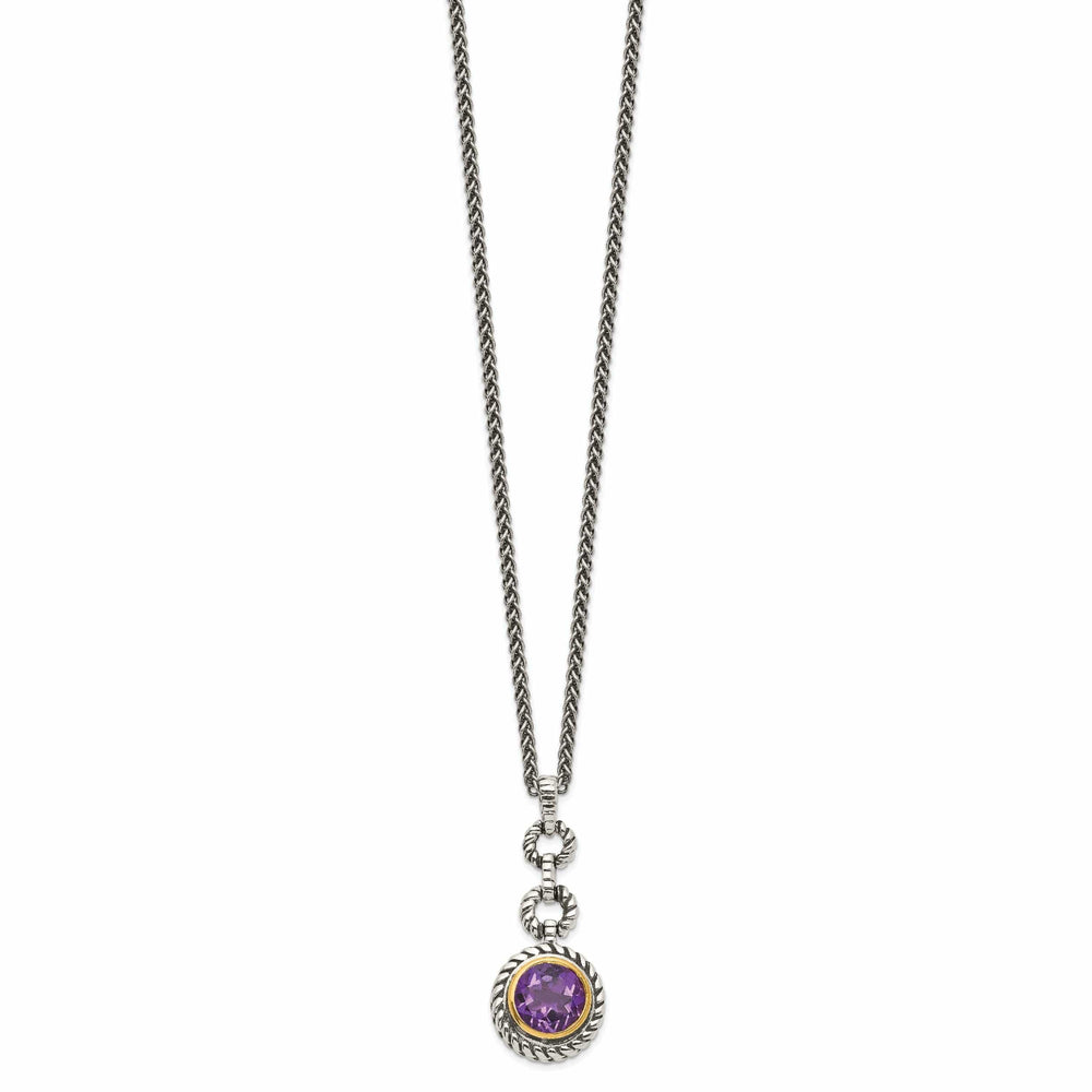 Sterling Silver Gold accent 1.60 Amethyst 18