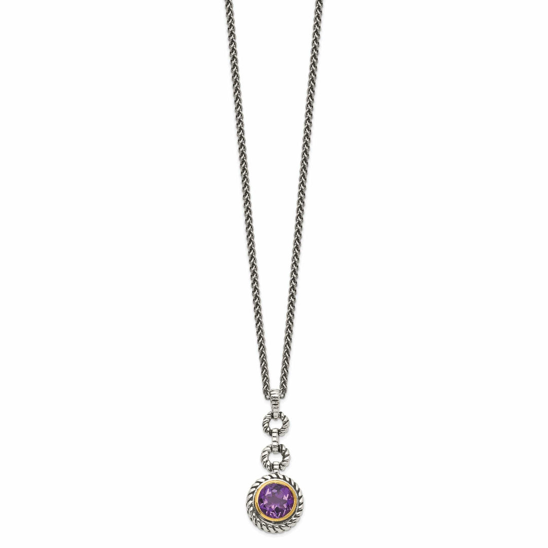 Sterling Silver Gold accent 1.60 Amethyst 18