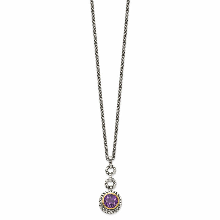 Sterling Silver Gold accent 1.60 Amethyst 18