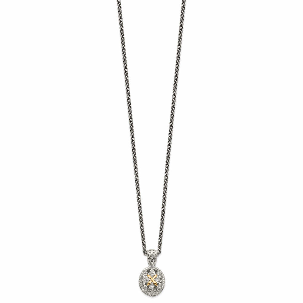 Sterling Silver Gold Diamond Necklace