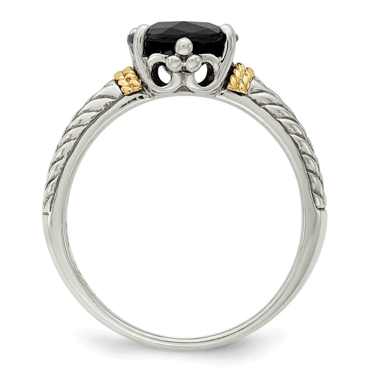Sterling Silver Gold Garnet Ring
