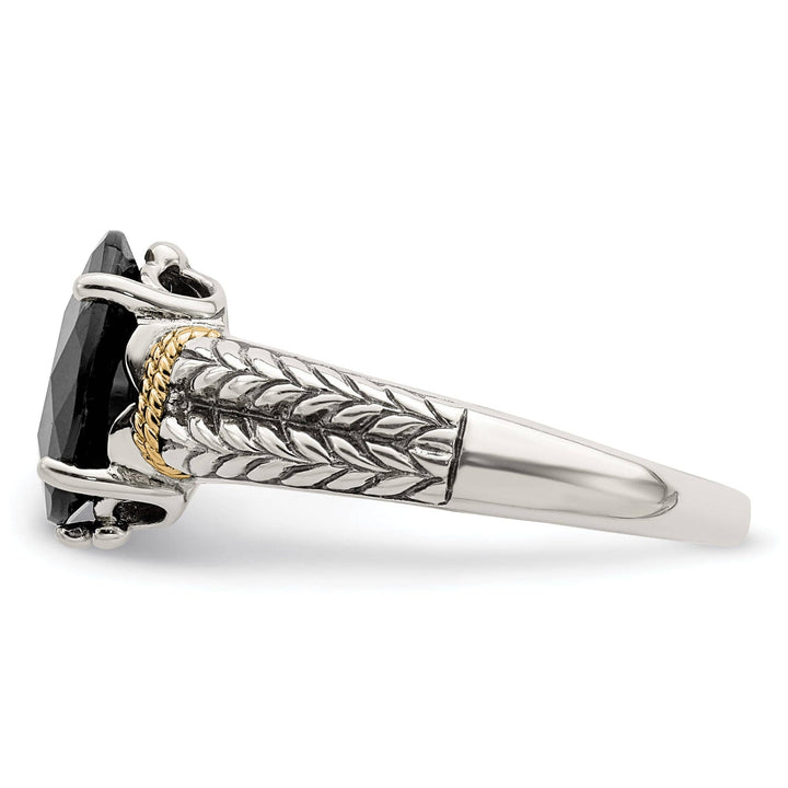 Sterling Silver Gold Garnet Ring