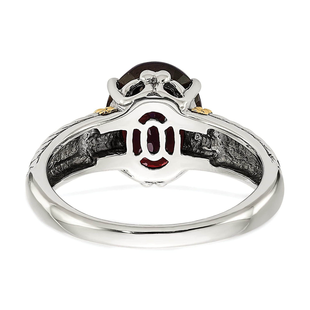 Sterling Silver Gold Garnet Ring