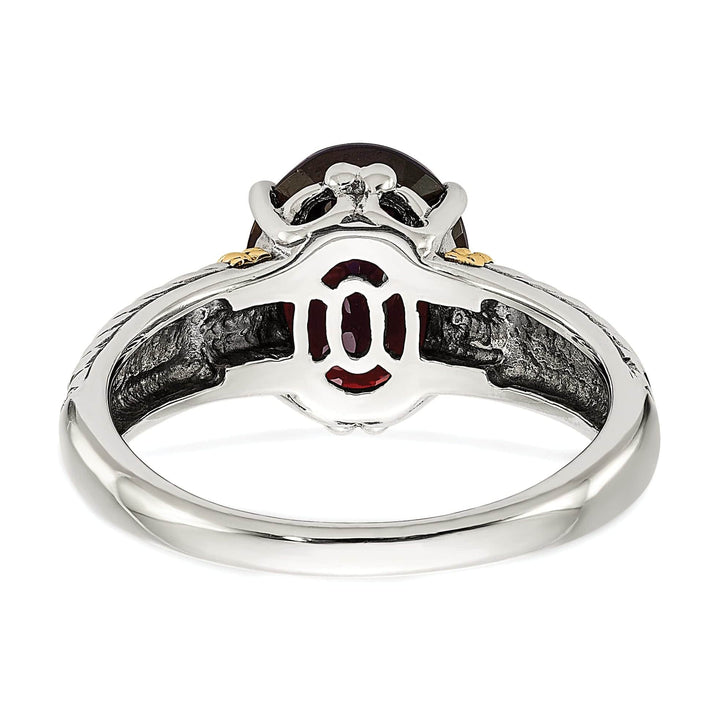 Sterling Silver Gold Garnet Ring