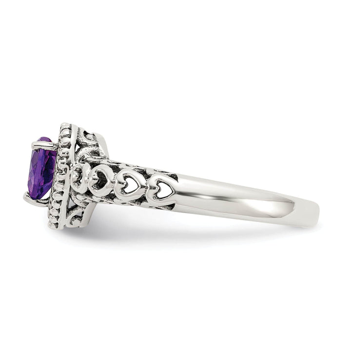 Sterling Silver Gold Amethyst Ring