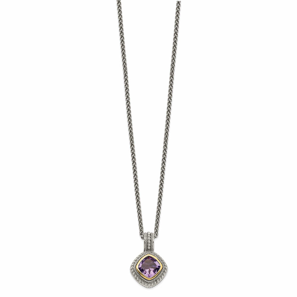 Sterling Silver Gold Amethyst Necklace