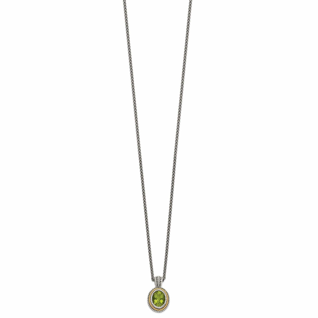 Sterling Silver Gold Peridot Necklace