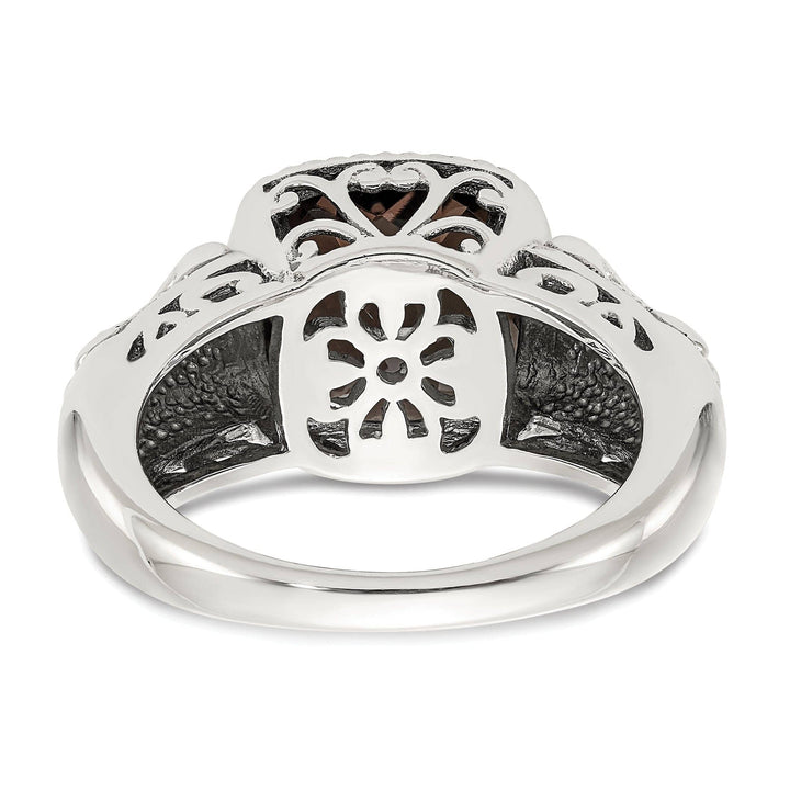 Sterling Silver Gold Smokey Quartz Ring