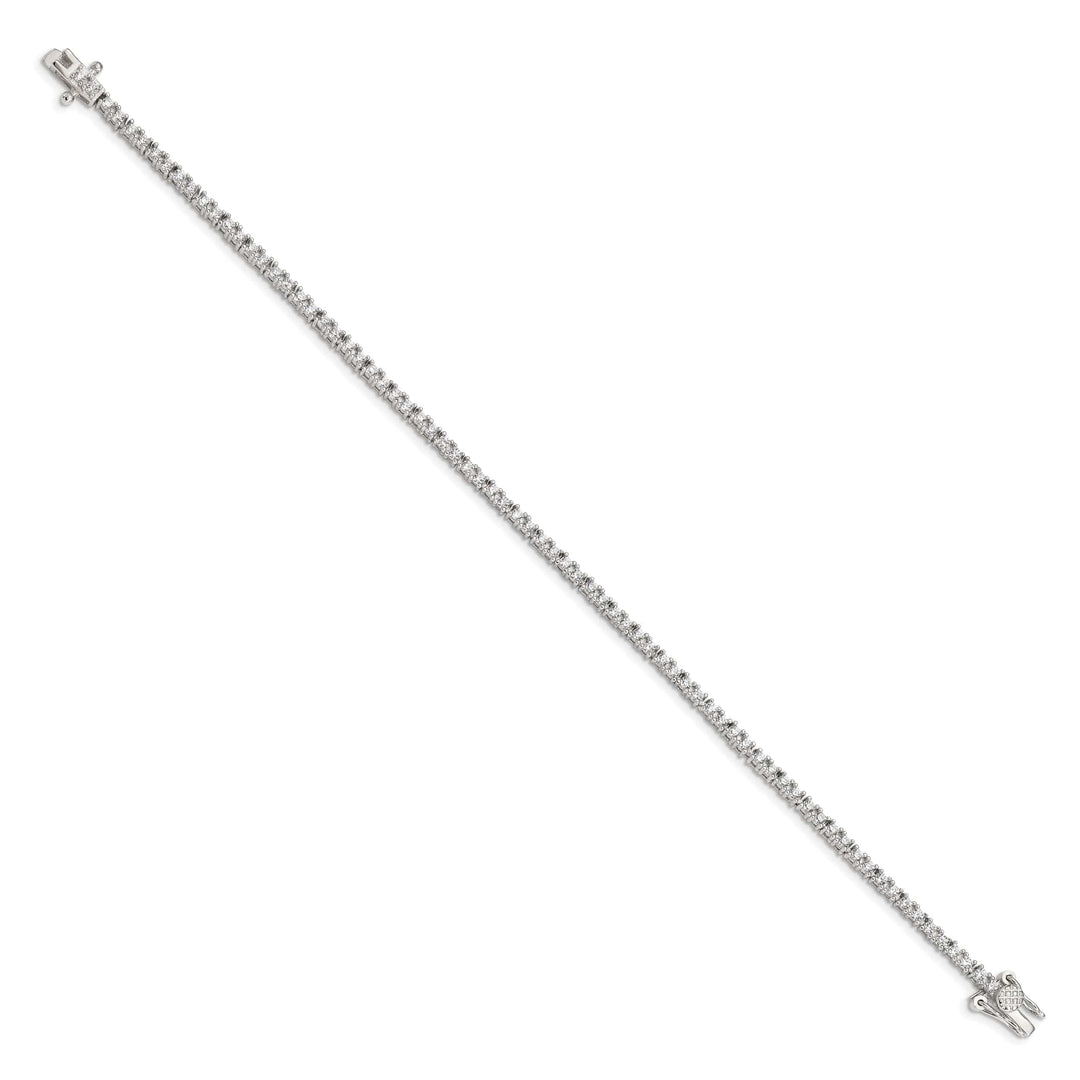 Silver Polished Finish Cubic Zirconia Bracelet