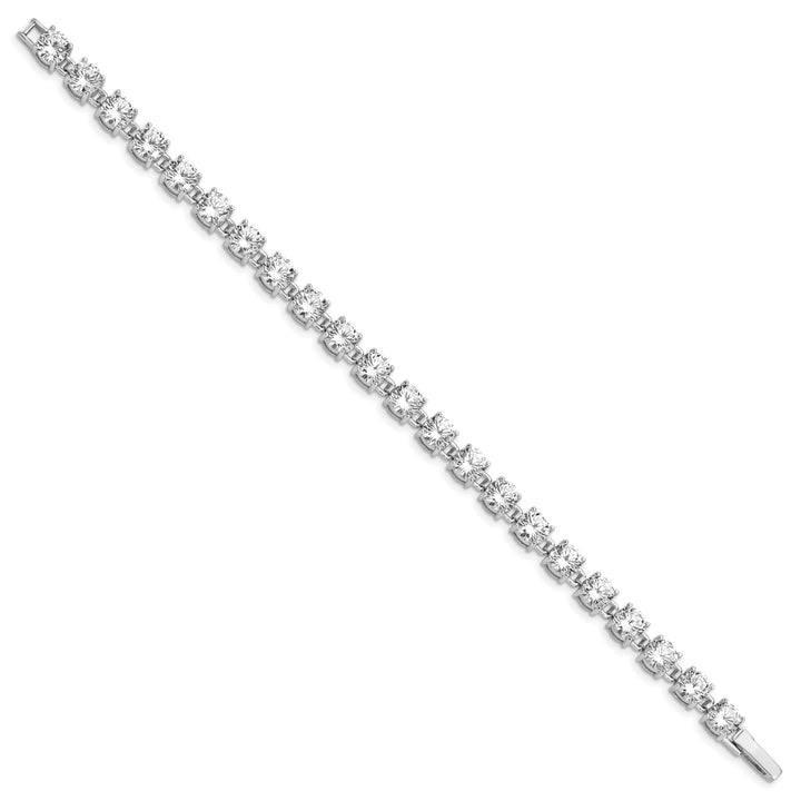 Silver Polished Finish Cubic Zirconia Bracelet