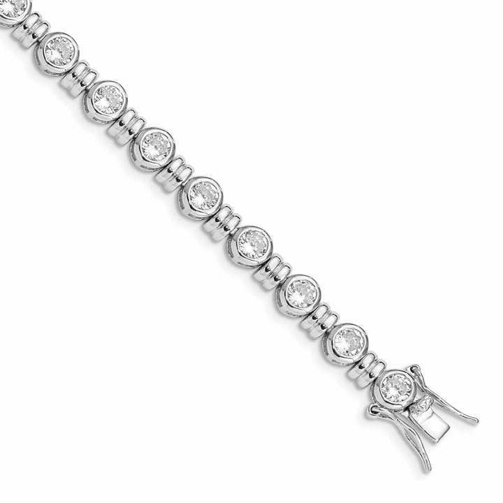 Silver Polished Finish Cubic Zirconia Bracelet