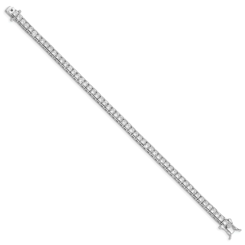 Silver Polished Rhodium Open Back C.Z Bracelet