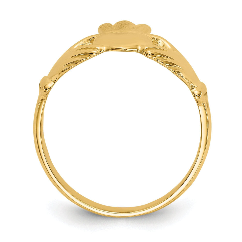 14kt yellow gold ladies claddagh ring