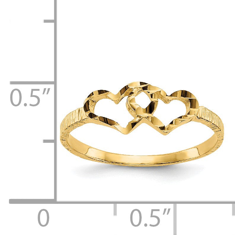 14k Yellow Gold Children's Heart Children's Ring