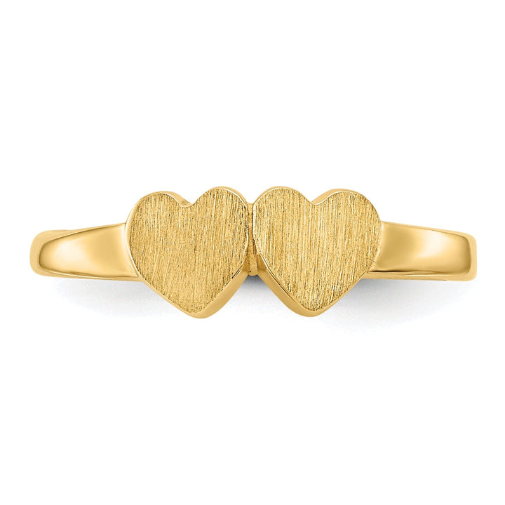 14k Yellow Gold Double Heart Children's Ring