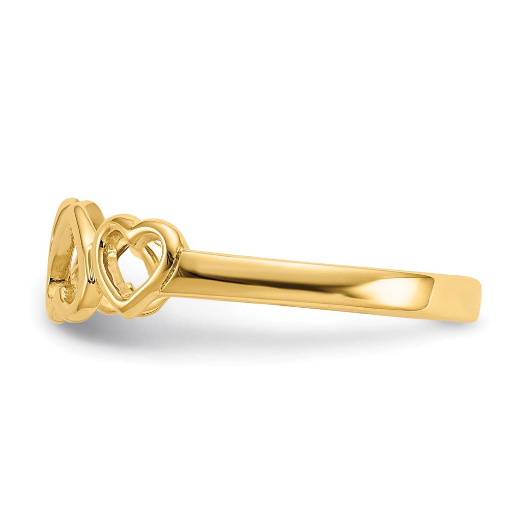 14k Yellow Gold Heart Ring