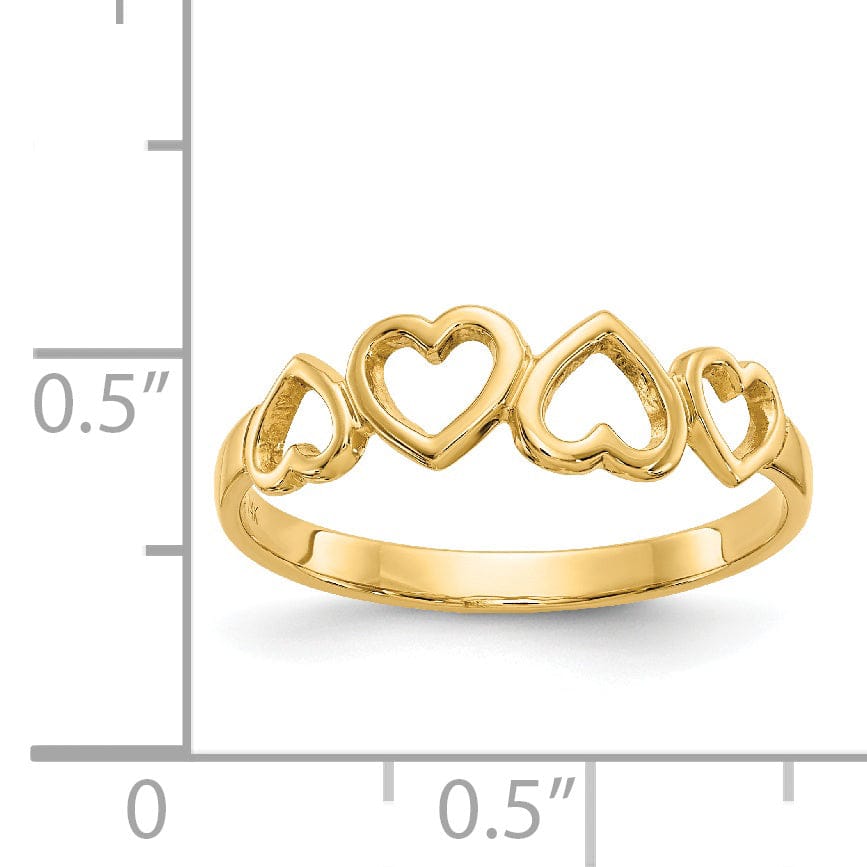 14k Yellow Gold Heart Ring