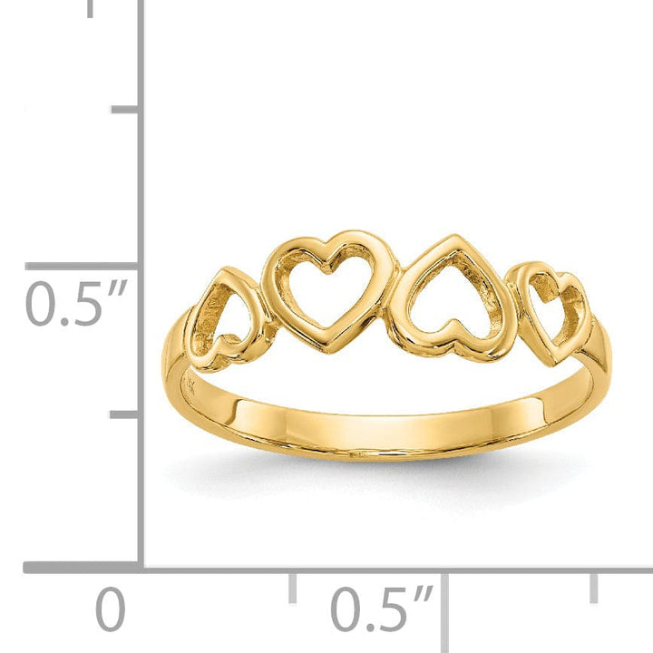 14k Yellow Gold Heart Ring
