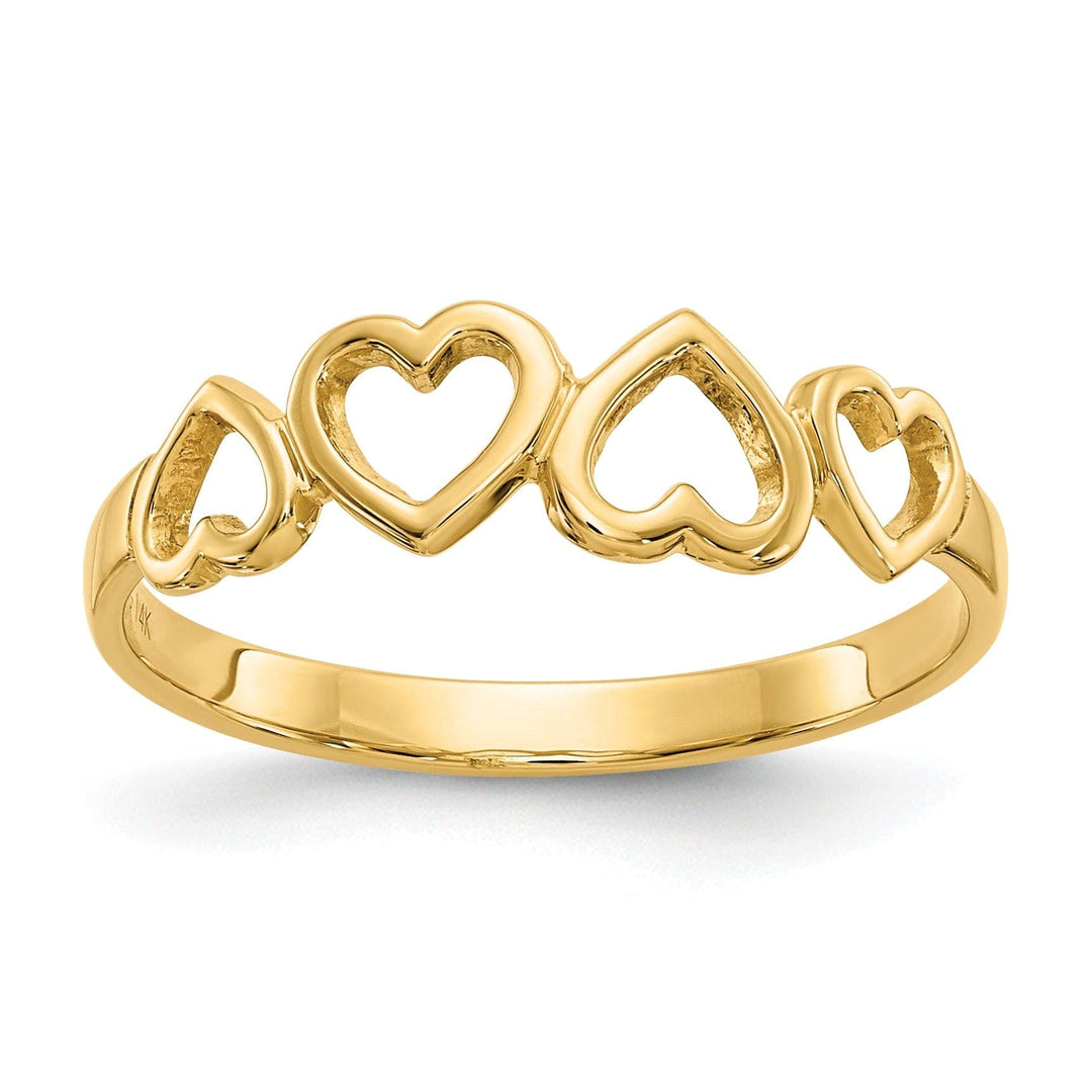 14k Yellow Gold Heart Ring