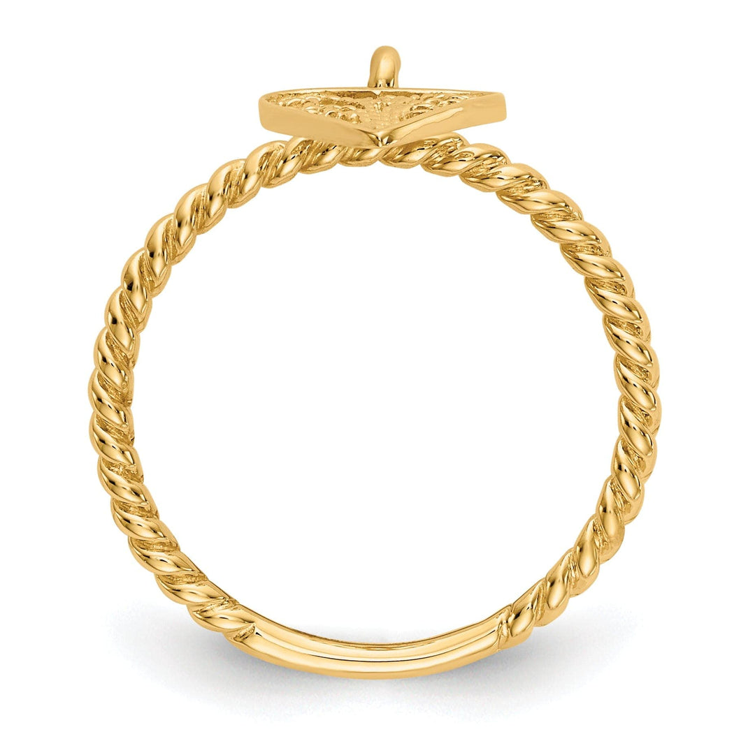 14k Yellow Gold Dangle Heart Ring