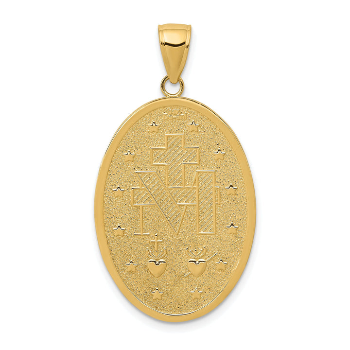 14k Yellow Gold Miraculous Medal Pendant