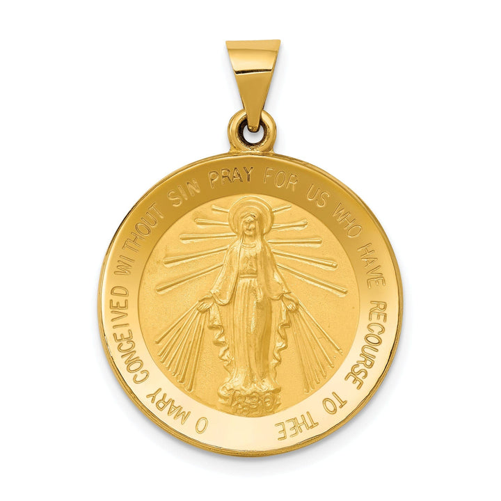 14k Yellow Gold Miraculous Medal Pendant