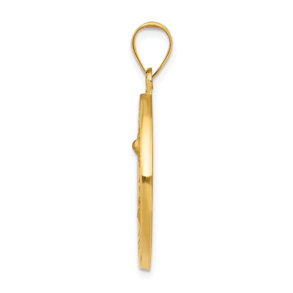 14k Yellow Gold Saint Michael Medal Pendant