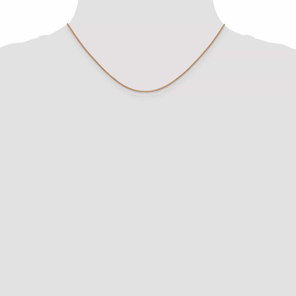 14k Rose Gold 0.80mm Solid Box Link Chain