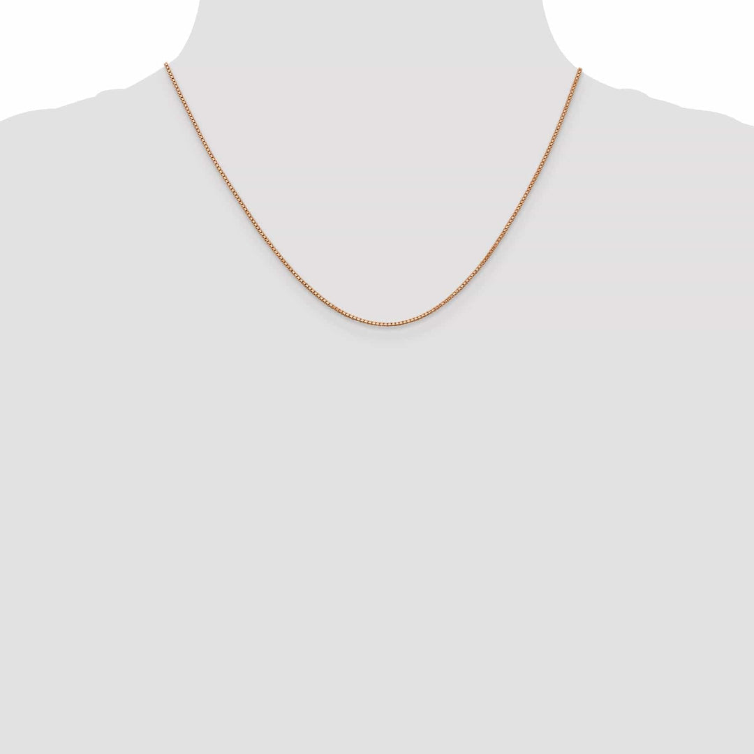 14k Rose Gold Polished 1.00mm Box Link Chain