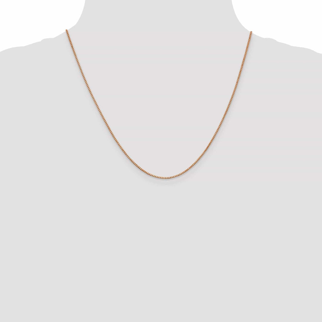 14k Rose Gold Polished 1.00mm Box Link Chain
