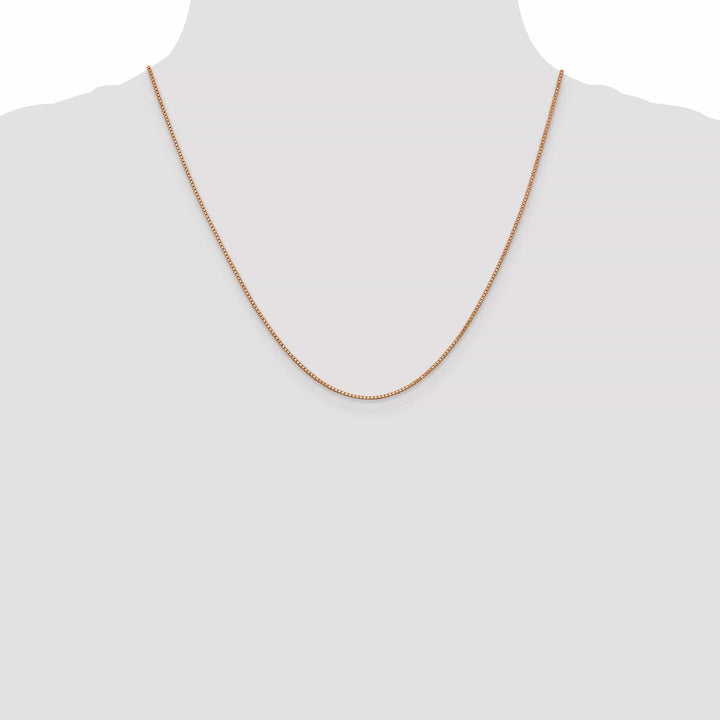 14k Rose Gold Polished 1.00mm Box Link Chain