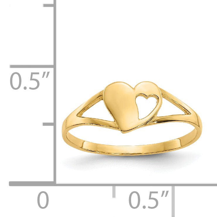 14k Yellow Gold Heart Baby Ring
