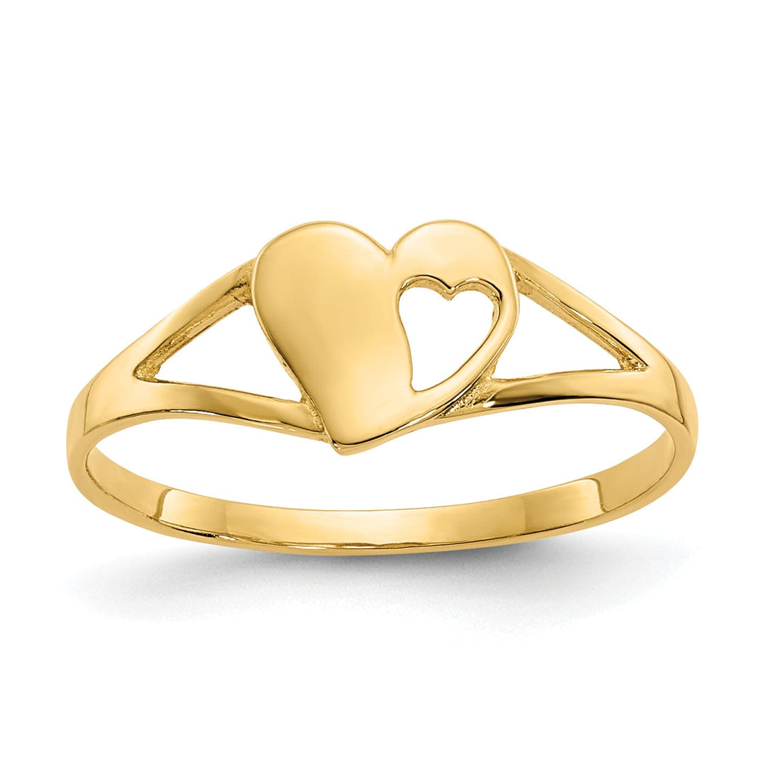 14k Yellow Gold Heart Baby Ring