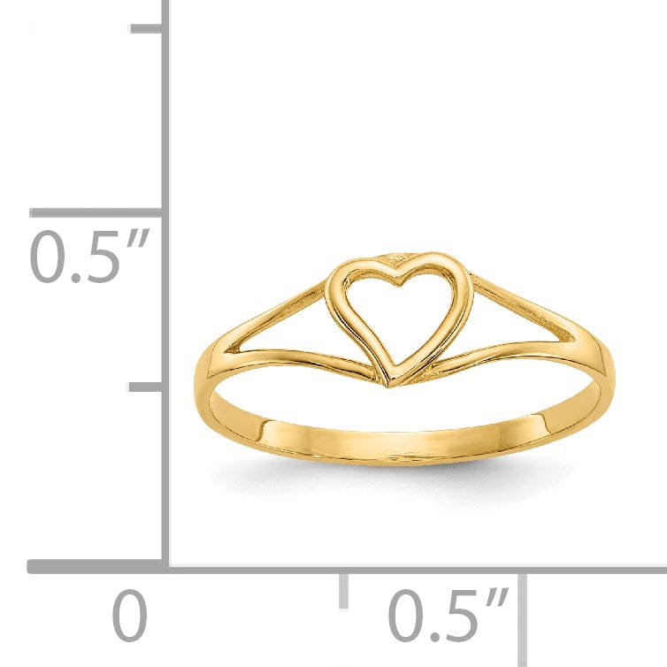 14k Yellow Gold Heart Baby Ring