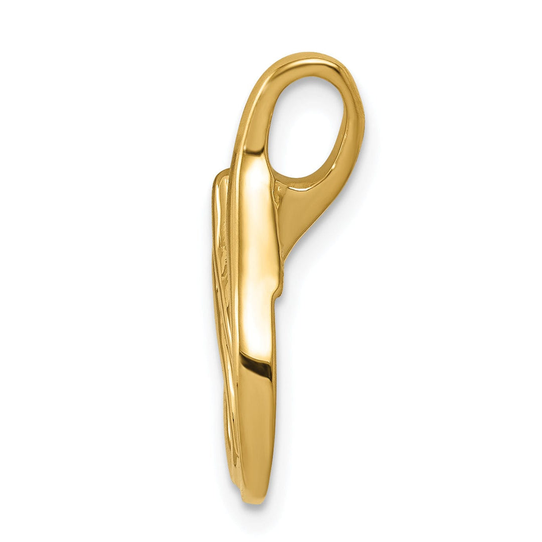 14k Yellow Gold Double Swirl Design Fancy Slide Pendant