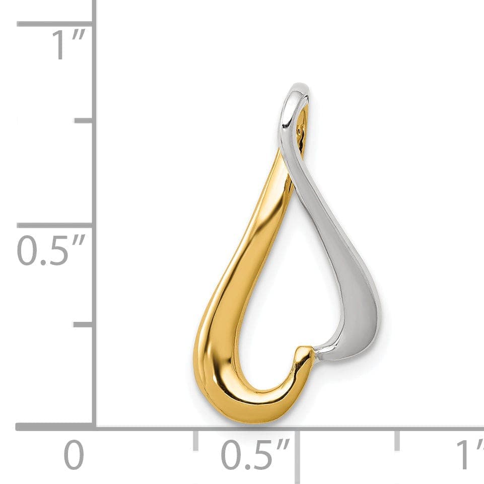 14k Two Tone Gold Fancy Omega Slide Pendant