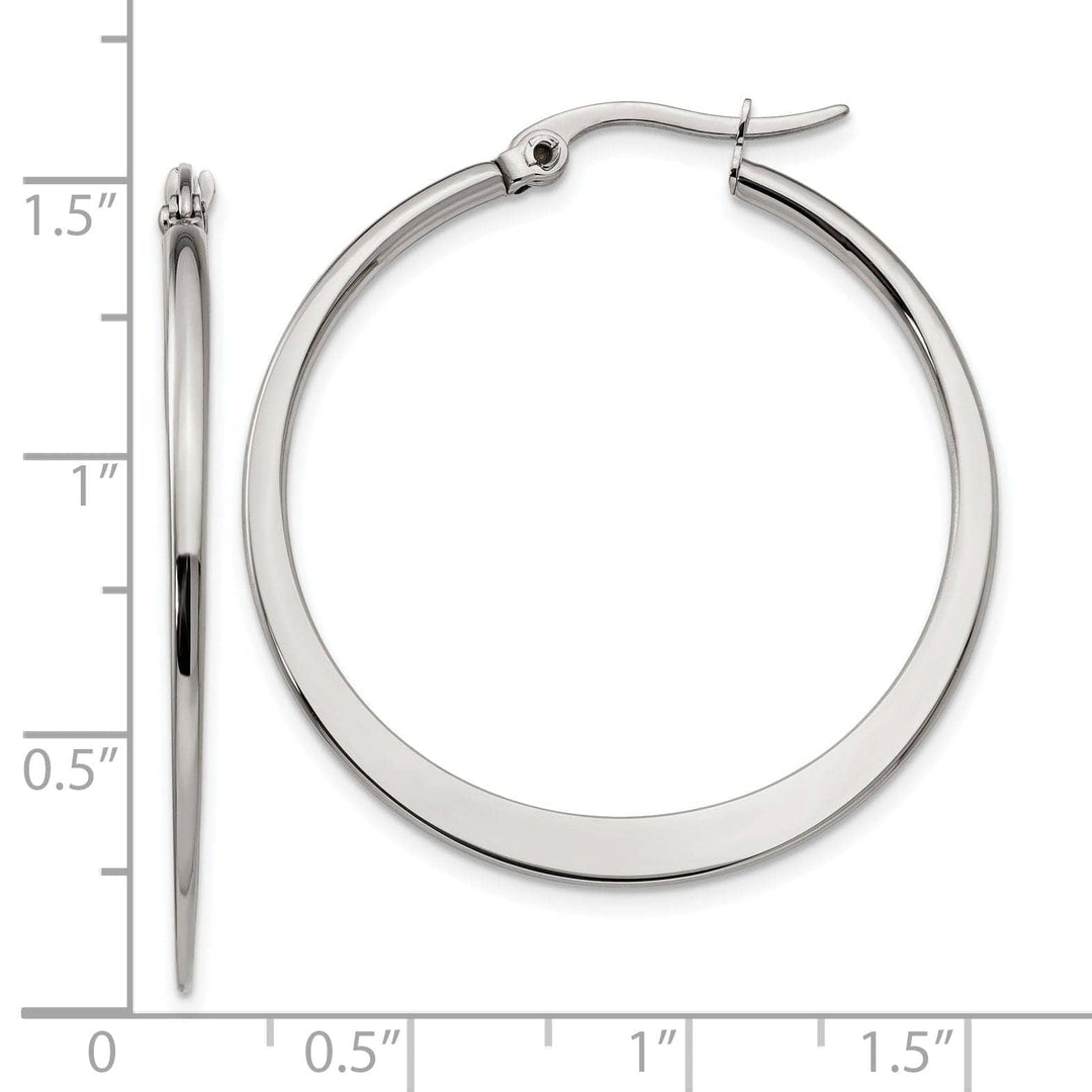 Stainless Steel Hoop Earrings 34MM Diameter