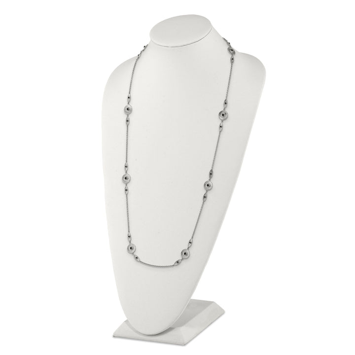 Stainless Steel Textured Black Onyz Necklace