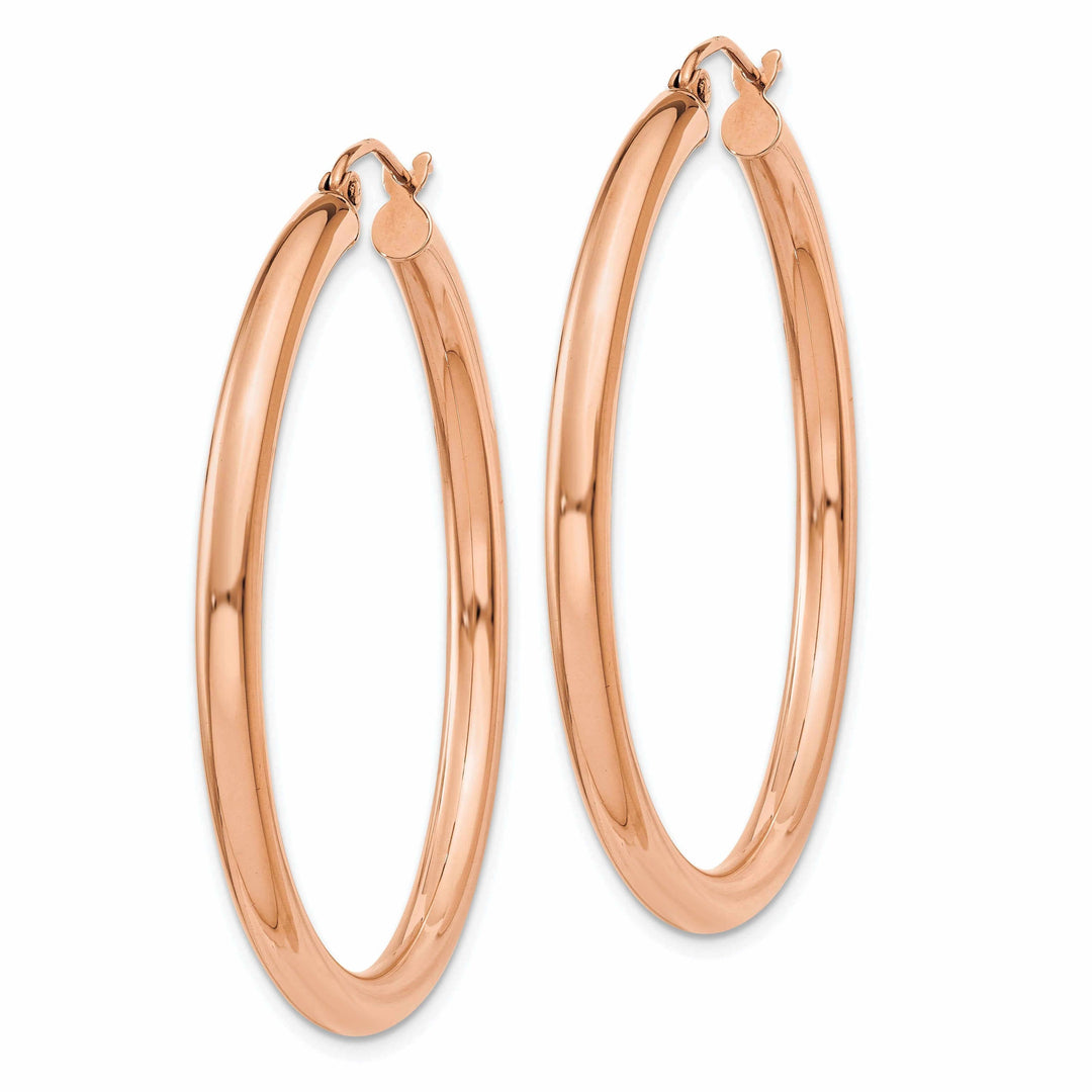 14k Rose Gold 3MM Hoop Earrings