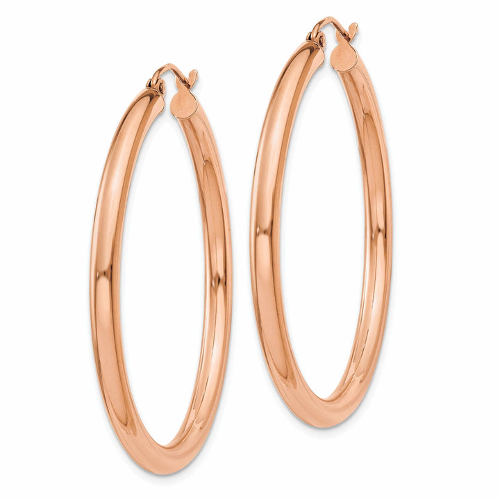 14k Rose Gold 3MM Hoop Earrings
