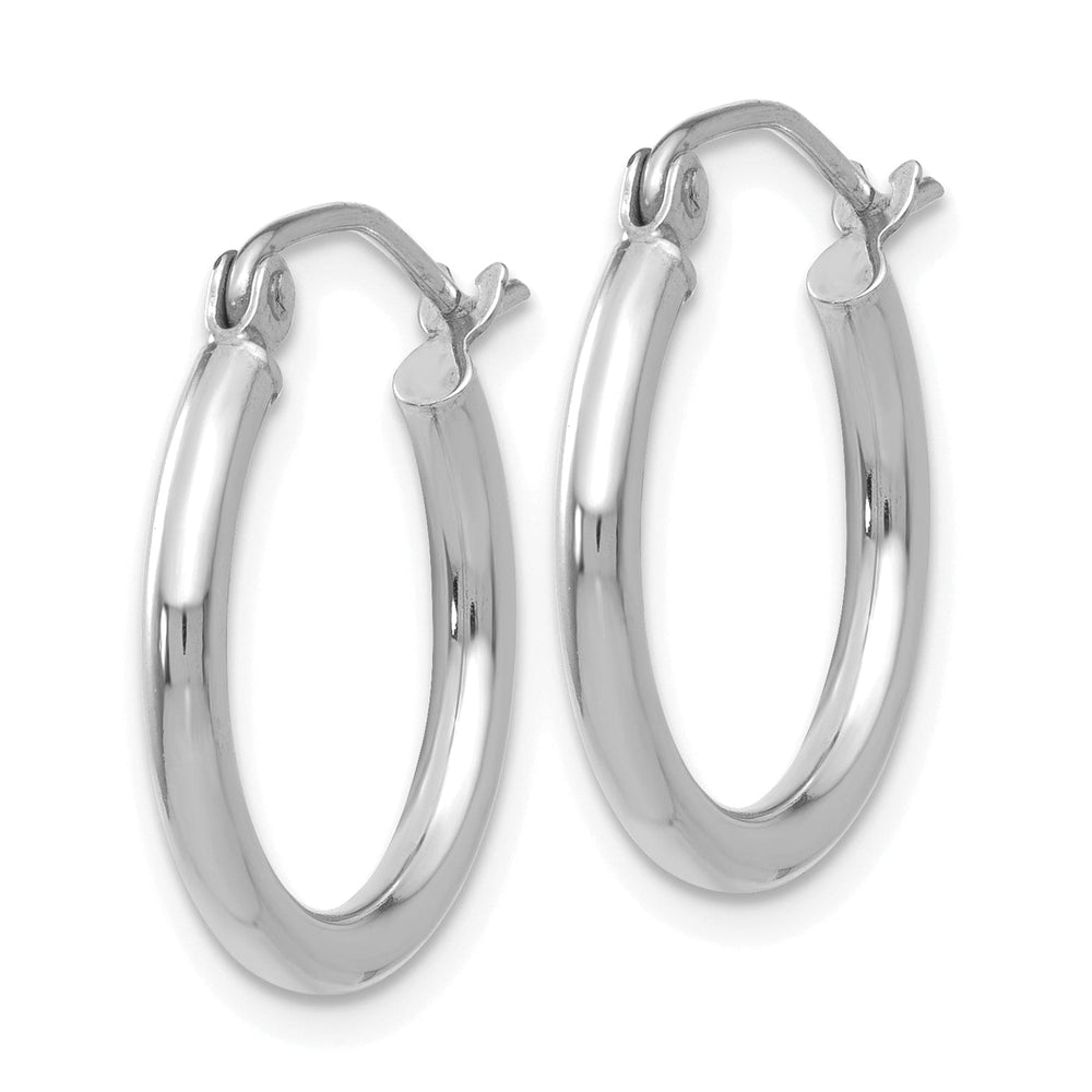 14k White Gold Lightweight Hoop Earrings