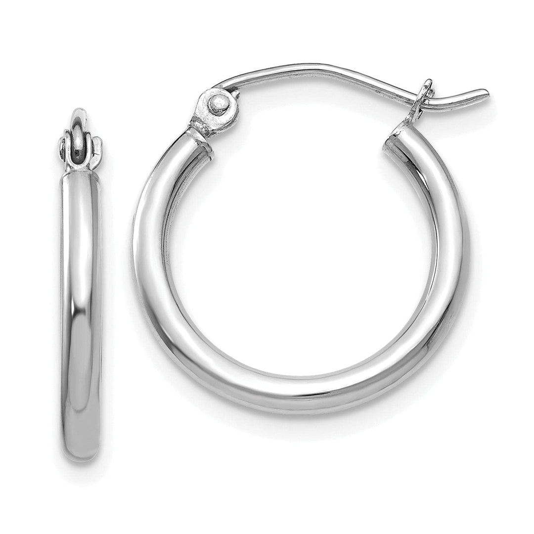 14k White Gold Lightweight Hoop Earrings