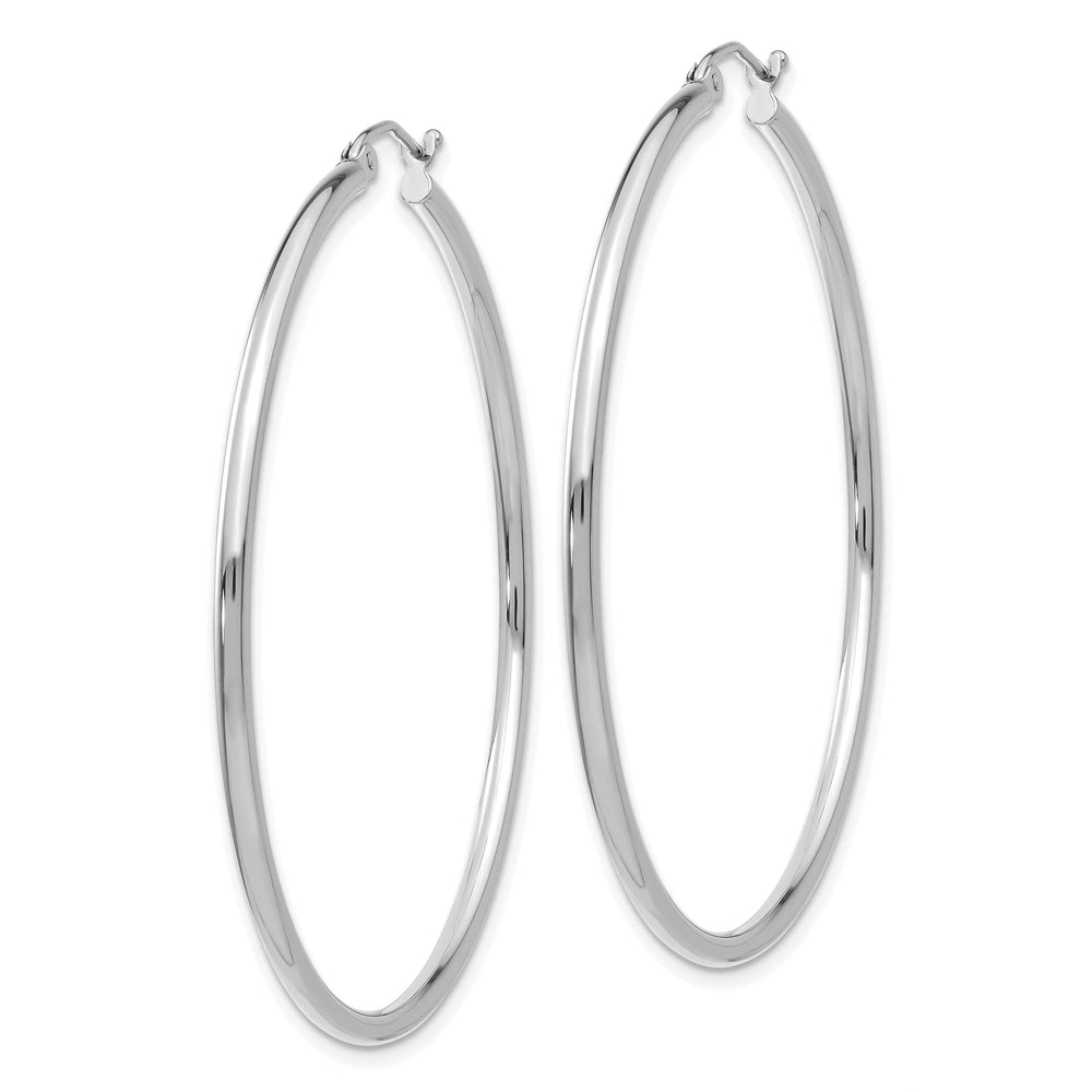 14k White Gold Lightweight Hoop Earrings