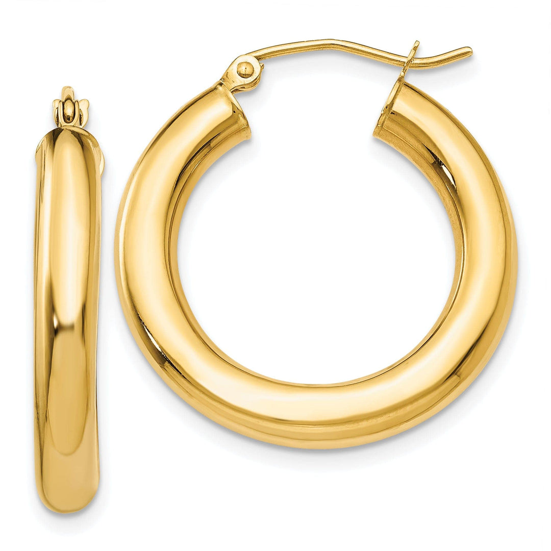 14k Yellow Gold 4MM Lightweight Round Earrings
